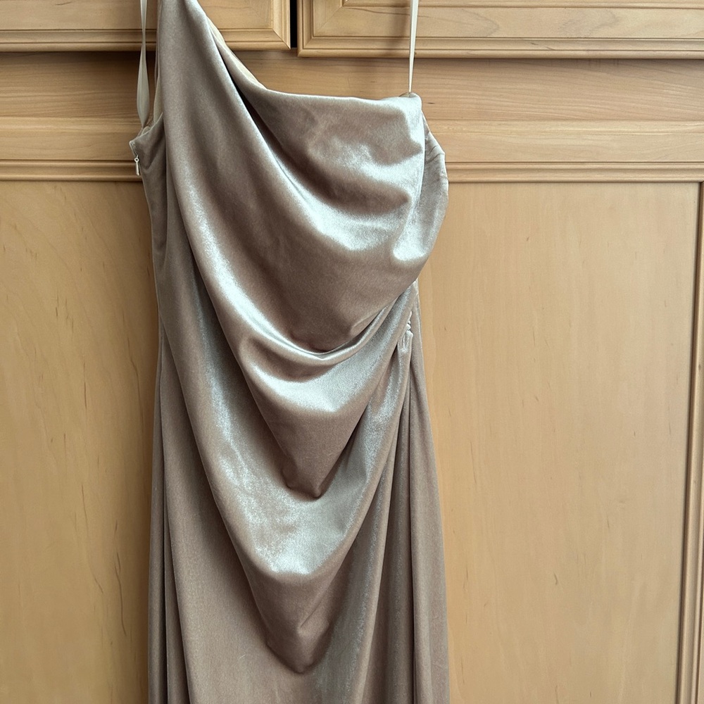 Revelry Jade Velvet Dress in Champagne Gold